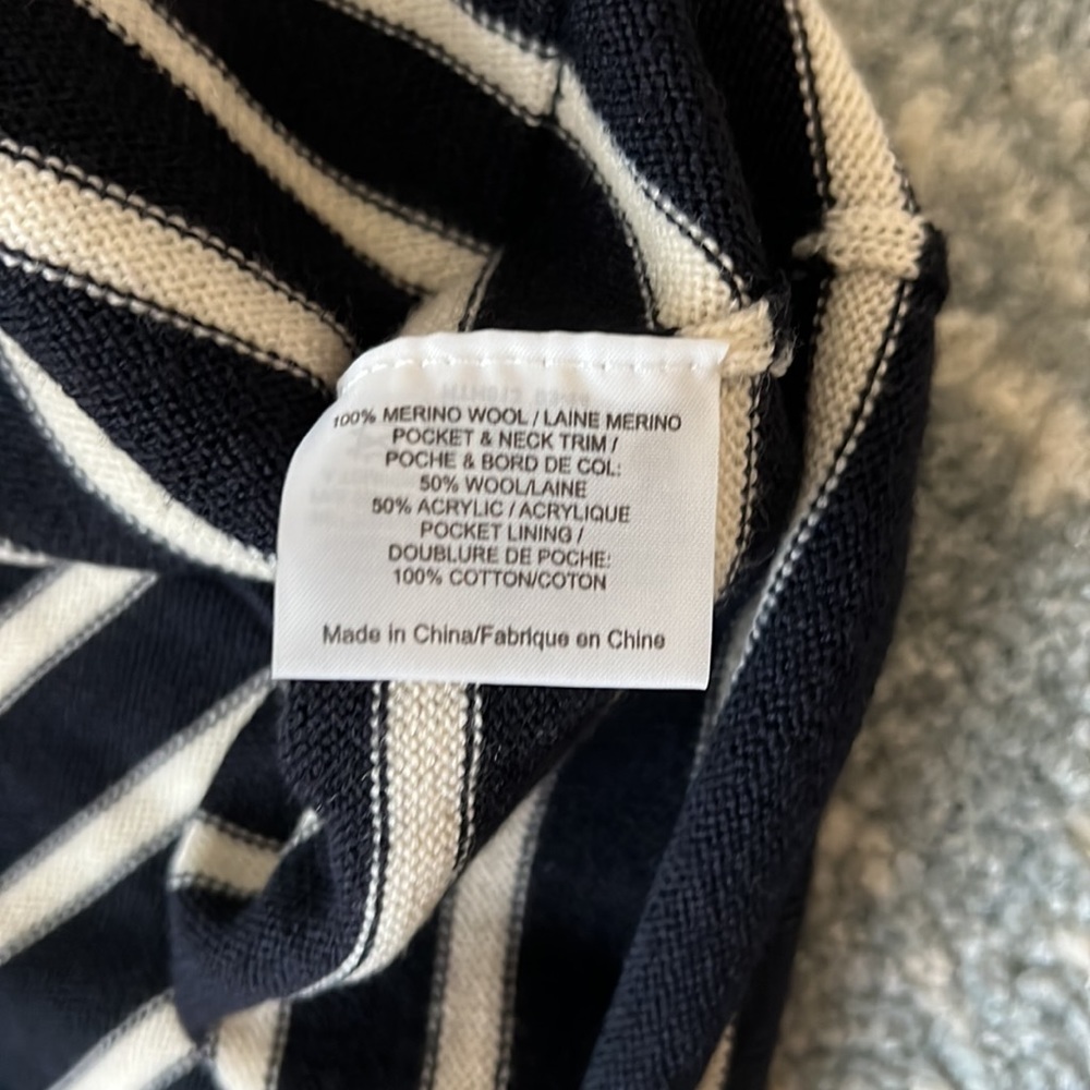 NWT Tory Burch Owen sweater navy/ivory Small - Picture 4 of 6